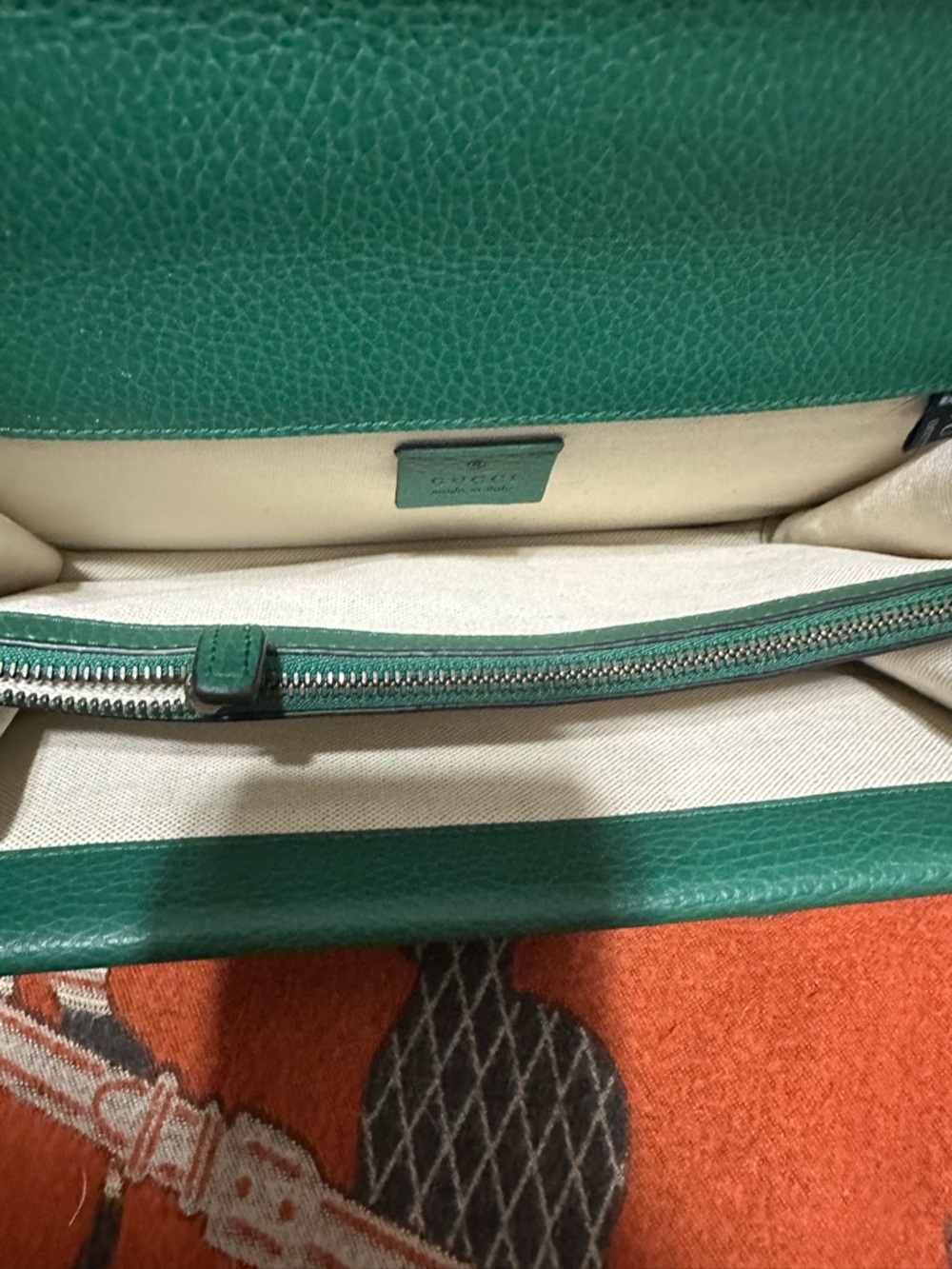 GUCCI ❤️🌟GREEN DIONYSUS W/ EMERALD STONES JEWELED TIGER HEAD FLAP BAG ⭐️ - Picture 10 of 15